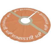 Joy Blessing gedempt Sage Groen Sinaasappel Kerstm Kerstboom Rok (Gekanteld)