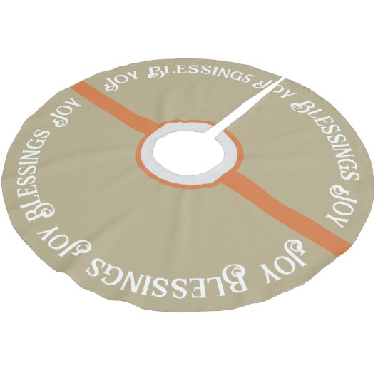 Joy Blessing gedempt Sage Groen Sinaasappel Kerstm Kerstboom Rok (Gekanteld)