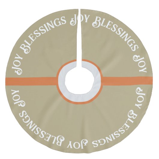 Joy Blessing gedempt Sage Groen Sinaasappel Kerstm Kerstboom Rok (Voorkant)