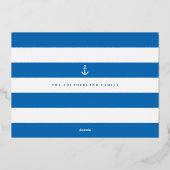 Joy Blue Coastal kerstbal Seashell Foto Folie Feestdagenkaart (Achterkant)