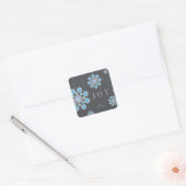 Joy Blue Festive Hanging Ornamenten Elegant Holida Vierkante Sticker (Envelop)