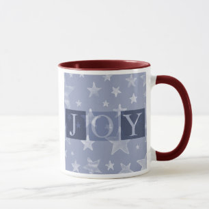 Joy Blue Stars Mok voor kerstdagen