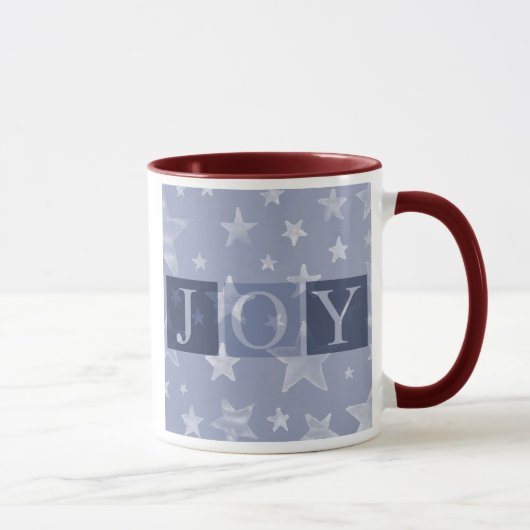 Joy Blue Stars Mok voor kerstdagen (Rechts)