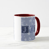 Joy Blue Stars Mok voor kerstdagen (Voorkant rechts)