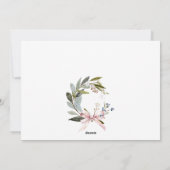 Joy Blush Blauw Groene Winter Kerst Krans Feestdagenkaart (Achterkant)