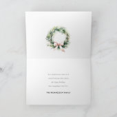 Joy Blush Green Christmas Krans Waterverf Feestdagen Kaart (Binnen)