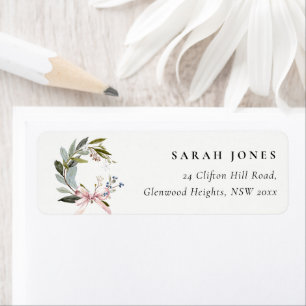 Joy Blush Green Winter Kerstkrans Adres Etiket
