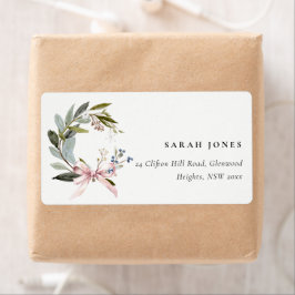 Joy Blush Green Winter Kerstkrans Adres Etiket