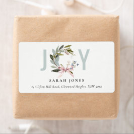 Joy Blush Green Winter Kerstkrans Adres Etiket