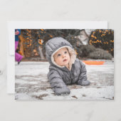 Joy Blush Green Winter Kerstkrans Foto Feestdagenkaart (Achterkant)