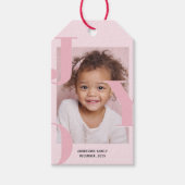 JOY Blush Pink Modern Christmas | Personalized  Cadeaulabel (Voorkant)