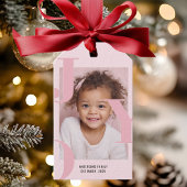 JOY Blush Pink Modern Christmas | Personalized  Cadeaulabel