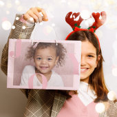 JOY Blush Pink Modern Christmas | Personalized Groot Cadeauzakje