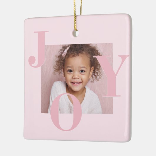 JOY Blush Pink Modern Christmas | Personalized Keramisch Ornament (Links)
