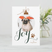 Joy Boho Pet Photo Ornament Holiday Card Feestdagenkaart (Staand voorkant)