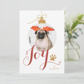 Joy Boho Pet Photo Ornament Holiday Card Feestdagenkaart (Staand voorkant)