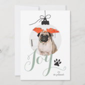 Joy Boho Pet Photo Ornament Holiday Card Feestdagenkaart (Voorkant)