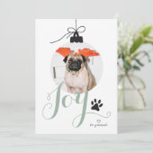 Joy Boho Pet Photo Ornament Holiday Card Feestdagenkaart (Staand voorkant)