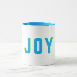 JOY Bold Blue & Lime Green Geometric Mug Mok