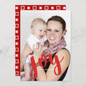 Joy Bold Red / Modern Photo Holiday Kaart (Voorkant / Achterkant)