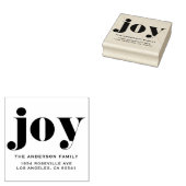 JOY Bold Typografie Moderne Kerst Rubberstempel (Gestempeld)