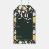 Joy Botanical Floral Festive Garden Pattern Foto Cadeaulabel (Achterkant)