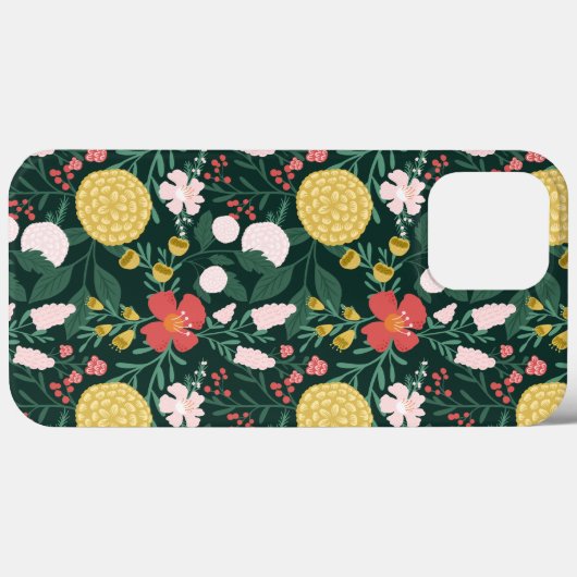 Joy Botanical Floral Festive Garden Pattern roze Case-Mate iPhone Case (Achterkant (horizontaal))