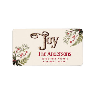  Joy botanical holly Label