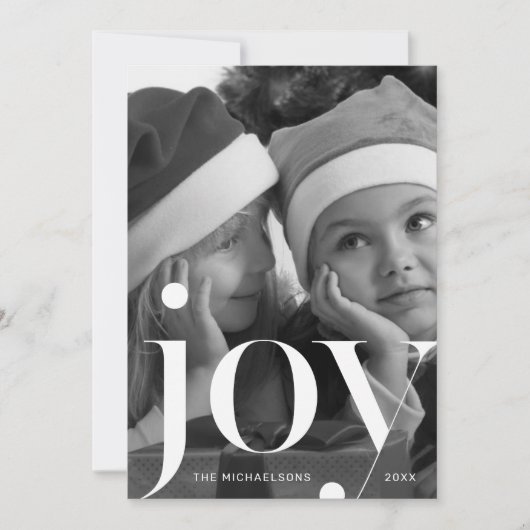 Joy Botanical Print met Rood Kerstfeest Kaart (Voorkant)