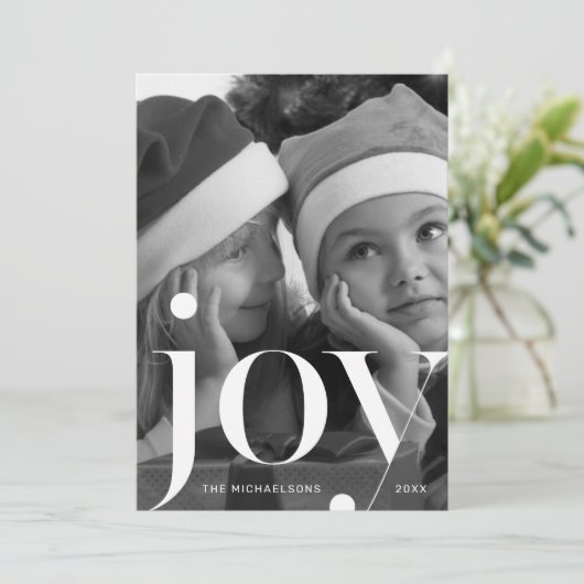 Joy Botanical Print met Rood Kerstfeest Kaart (Staand voorkant)