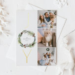 JOY Botanische Pine Krans Foto Collage Kerstmis Folie Feestdagen Briefkaart<br><div class="desc">VREUGDE | Stuur uw warme vakantie groeten met dit aanpasbare gouden folie kerst briefkaart. Het beschikt over waterverf dennennaalden,  eucalyptusbladeren en pinecones. Personaliseer deze groene vakantiekaart door uw gegevens toe te voegen. Deze aangepaste foto kerst briefkaart is beschikbaar op andere cardstock. Overeenkomende objecten zijn beschikbaar.</div>