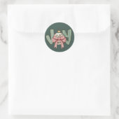 Joy Bow and Ornament Preppy Christmas Holiday Ronde Sticker (Tas)