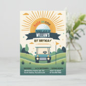 Joy Boy Leuk Golf Gat In Een Eerste 1e Verjaardag Kaart (Staand voorkant)