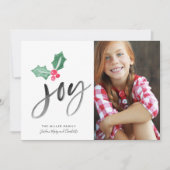 Joy Brush Script Holiday | Kerstfotokaart (Voorkant)