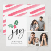 Joy Brush Script Holiday | Kerstfotokaart met 2-ke (Voorkant / Achterkant)