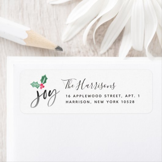 Joy Brush Script Holiday | Kerstmis Etiket (Insitu)