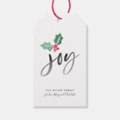 Joy Brush Script Holiday | Kerstmis van en naar Cadeaulabel (Voorkant)