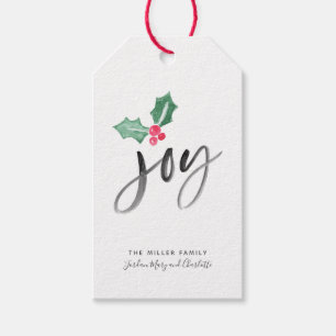 Joy Brush Script Holiday Kerstmis van en naar Cadeaulabel