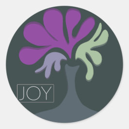 Joy Bubble Flowers Ronde Sticker