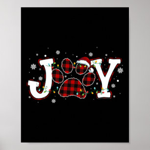 Joy Buffalo Red Pset Dog Paw Print Kerstorna