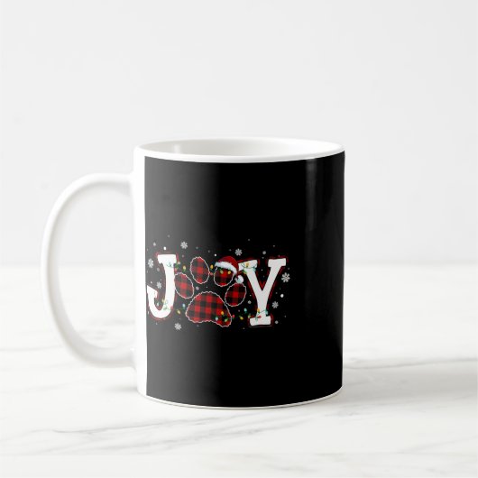 Joy Buffalo Red Pset Dog Paw Print Kerstorna Koffiemok (Links)