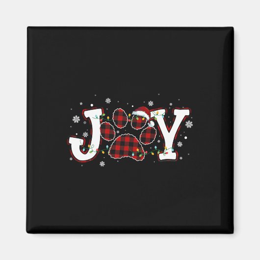 Joy Buffalo Red Pset Dog Paw Print Kerstorna Magneet (Voorkant)