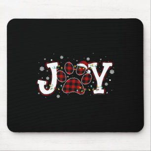 Joy Buffalo Red Pset Dog Paw Print Kerstorna Muismat