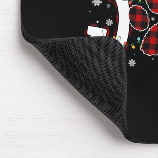 Joy Buffalo Red Pset Dog Paw Print Kerstorna Muismat (Hoek)