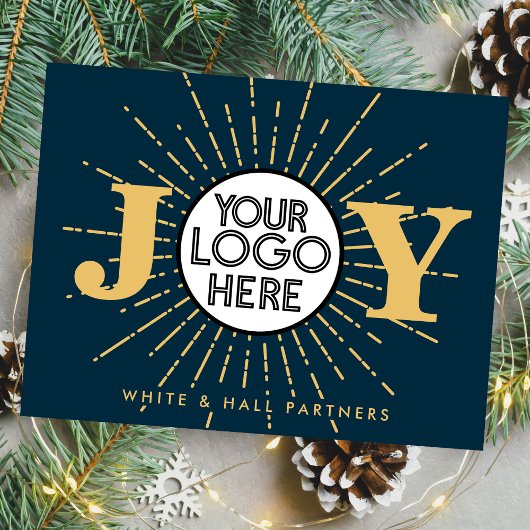 Joy Business Logo Kerstvakantie Sneeuwvlok Briefkaart