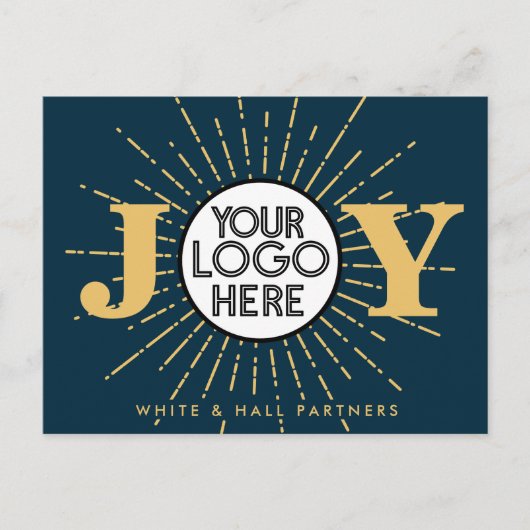 Joy Business Logo Kerstvakantie Sneeuwvlok Briefkaart (Voorkant)