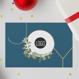 Joy Business Logo Prettige feestdagen Blue Custom Feestdagenkaart