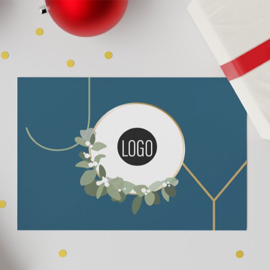 Joy Business Logo Prettige feestdagen Blue Custom Feestdagenkaart