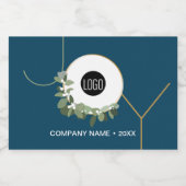 Joy Business Prettige feestdagen Blue Sparkling Wijnetiket (Enkel label)