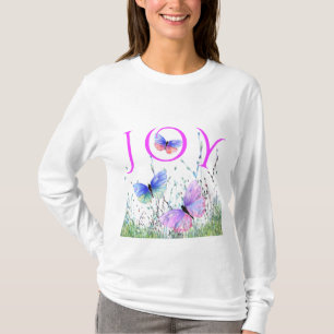 Joy - Butterflies vliegen in Natuur Spring T-Shirt